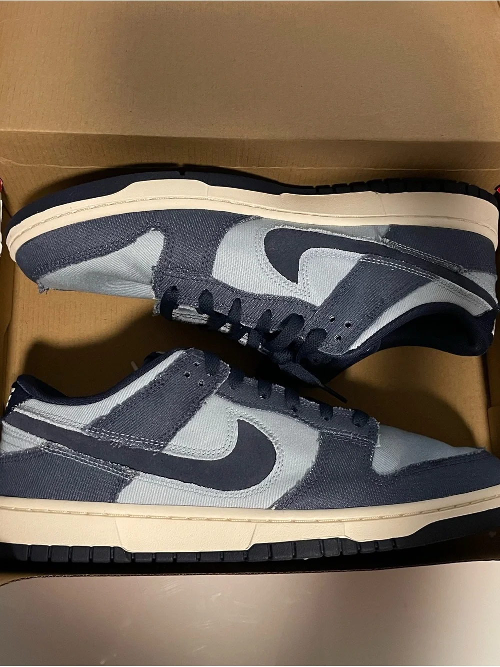 Nike Men’s Dunk Low Retro SE — Navy and Light Gray (Denim)
